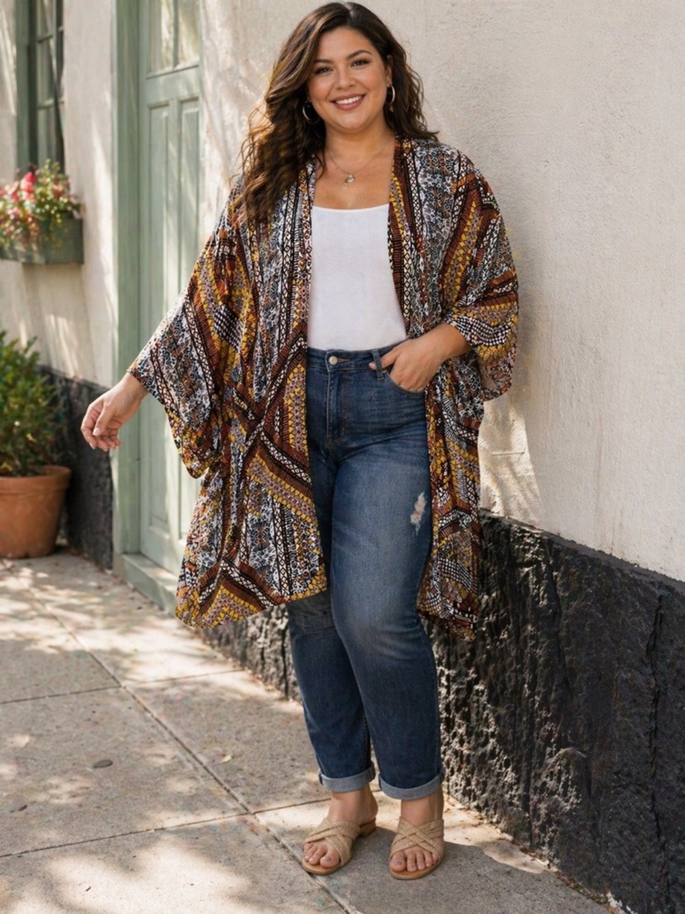 Cato Boho Open-Front Kimono